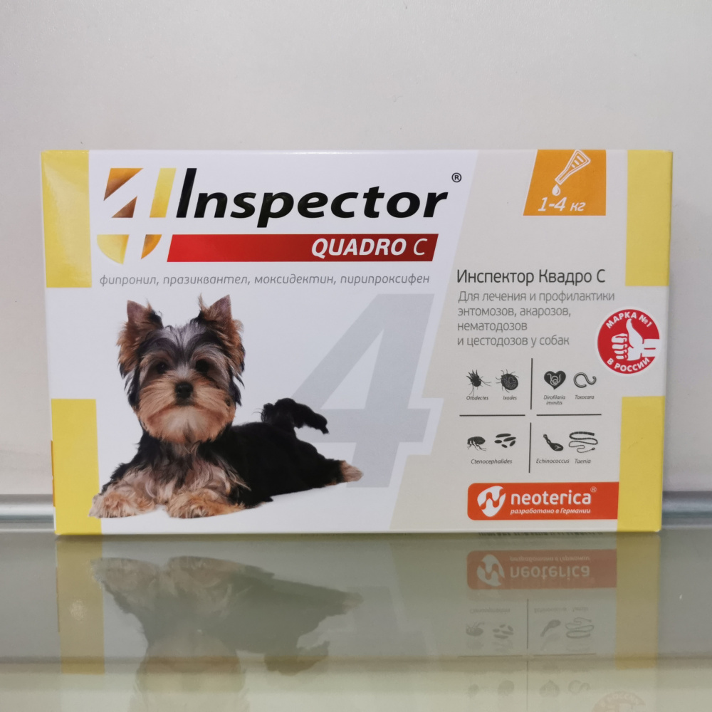 INSPECTOR QUADRO капли для собак 1 - 4 кг
